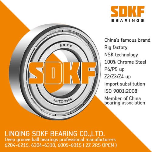 SDKF 6206_2RS_ZZ Metal Shielded Seal Deep Groove Ball Bearing 30x62x16mm